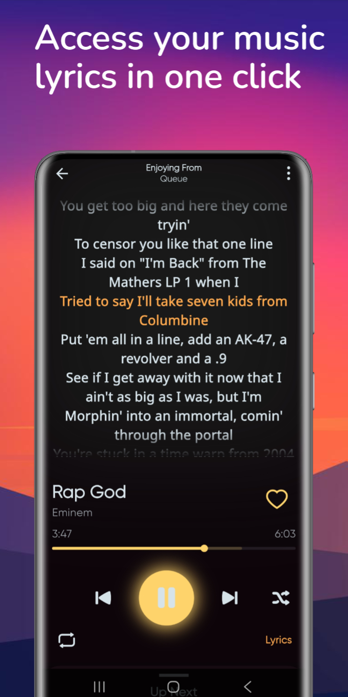 Your lyrics in one click